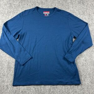 Karbon Shirt Mens XL Blue 100% Merino Wool Long Sleeve Crewneck Base Layer Top
